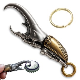 TUADAJI Metal Keychains for Men,Beetle Inspired Keychain Bottle Opener Stylish Copper Insect Accessory,Key Chains for Car Keys