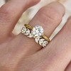 14K Gold Plated Fake Engagement Rings for Women's,Dainty Stackable CZ