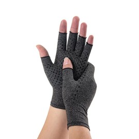 Novetec Arthritis Compression Gloves for Women Men Anti-Slip Fingerless Gloves for Rheumatoid, Osteoarthritis,Computer Typing