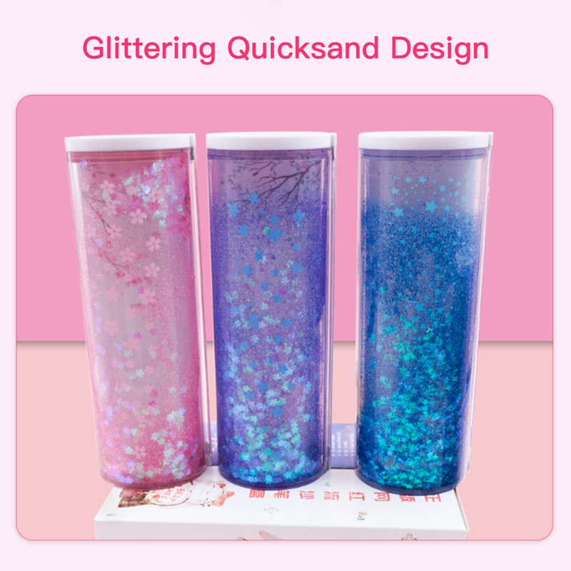 NBX Pencil Cases Multifunctional Standing Quicksand Pencil Case Organizer Double