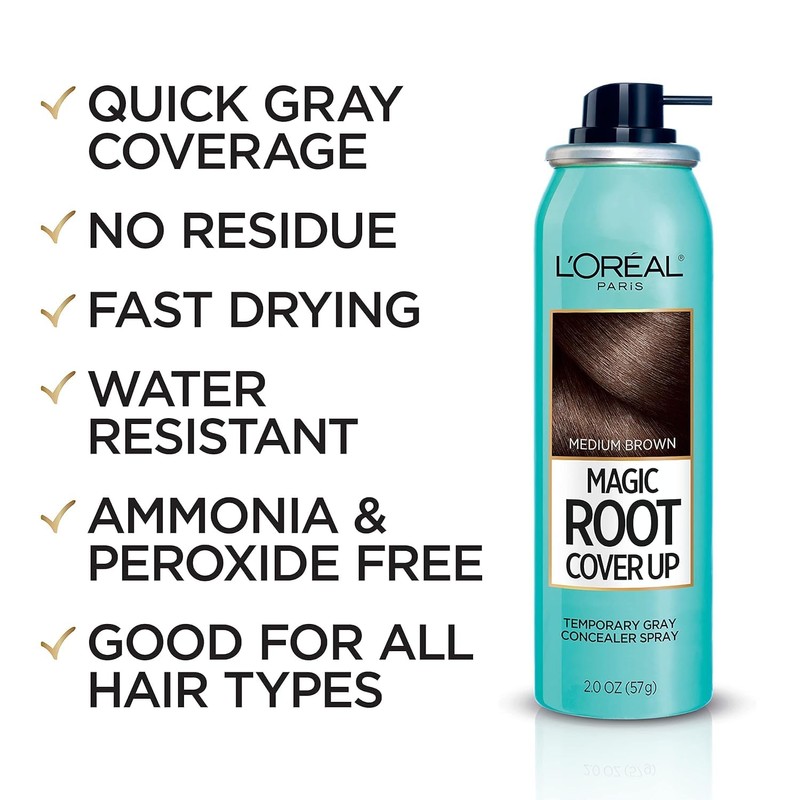 L'Oreal Paris Magic Root Cover Up Gray Concealer Spray Medium