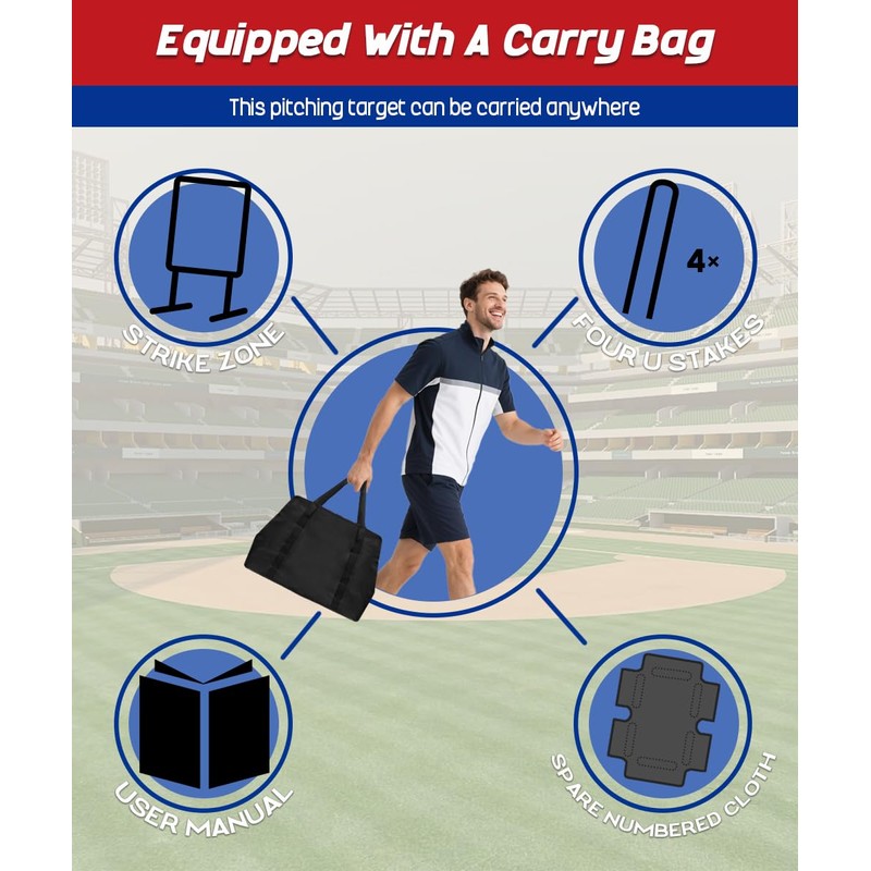 Garbuildman Baseball Strike Zone Target for Plastic Balls, Portable Metal