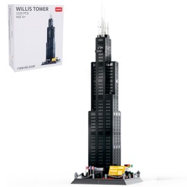 CAXIMSY Willis Tower Chicago Architecture Model Building Blocks Sets Toys Collection Creative for Kids Adults 1241Pcs