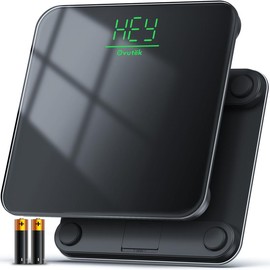 OVUTEK Bathroom Scale for Body Weight, Highly Accurate Digital Weighing Machine for People, Upgraded Batteries Included, Compact Size, LED Display, Physician Scale with Sturdy Tempered Glass, 400lb