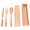 4Pcs/Set Chopsticks and Spoon Set Portable Wooden Tableware with Box