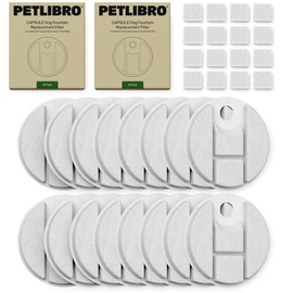 PETLIBRO Replacement Filters for Capsule Dog Fountain PLWF008, 16pcs Filters for Dog Water Dispensers, White