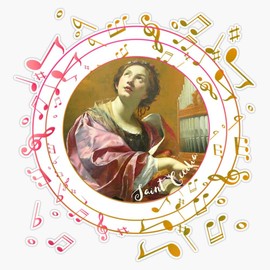 St Cecilia Patron Saint of Musicians Catholic Music Bumper Sticker Vinyl Decal 5"