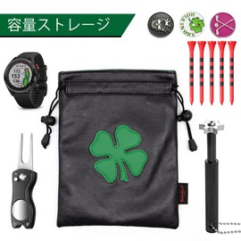 Golf Pouch Golf Ball Tennis Ball Storage PU Bag Ball Bag Golf Accessory Bag PU Golf Pouch Black
