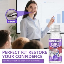 Tooth Filling Repair Kit, Emergency Tooth Filling, Complete with 4 Applicator Tools to Repair Broken Teeth and Loose Caps at Home, 1 Count (Pack of 1)