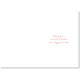 doodlecards Teacher Christmas Card Bear with Santa Hat Large A4 Size Christmas Card for Teacher with Plain Envelope