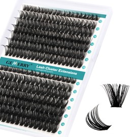 Individual Eyelashes, 60D/80D, DIY Cluster Eyelashes, 0.07 D Curl, 10-18 Mix, Individual Eyelash Extensions, Volume Eyelash Clusters at Home, GEMERRY Eyelashes (60D+80D-0.07D-10-18 mm)
