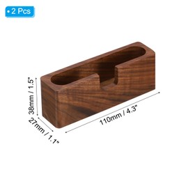 PATIKIL Business Card Holder for Desk, 2 Pack Wood Business Card Holders Square Wooden Card Stand Organizer Cards Display for Office Exhibition, Brown