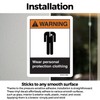 Wear Personal Protection Clothing ANSI Warning Vinyl Decal Label 24