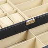 Sunglass Watch Organizer Box,Black PU Leather 6 Watch Box and