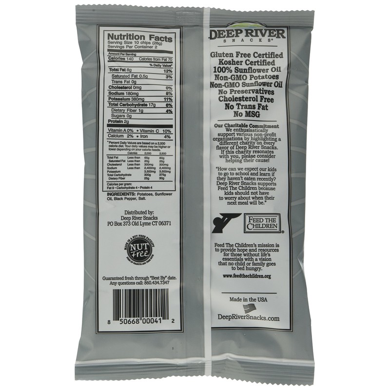 Deep River Snacks Salt and Pepper Kettle Chips, 24 Count