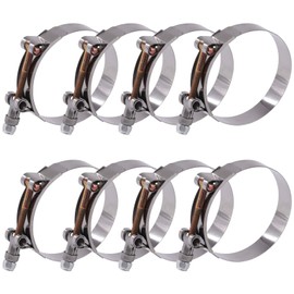 Glarks 8Pcs 76-84mm Stainless Steel T-Bolt Hose Clamps Turbo Intake Soft Hose Intercooler Clamps