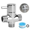 3-Way Diverter Valve Shower G1/2 T-Adapter Solid Brass Chrome-Plated Ceramic