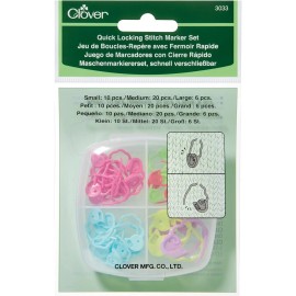 Clover Quick Locking Stitch Marker Set 36 Multicolor Craft Tools