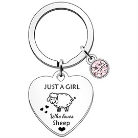 SDOFY Sheep Gifts Sheep Gifts for Girls Sheep Keyring Keychain Sheep Lovers Gift Just a Girl Who Loves Sheep