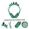 Operitacx Rhinestone Dinosaur Ear Headphones with Mic Soft Earmuffs Volume