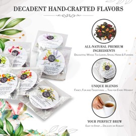 Lemon Lavender Green Tea by La Tea Dah | Antioxidant Rich Lavender Tea Made with Lightly Caffeinated Green Tea Leaves, Lavender Flowers, & Lemongrass | Floral Tea Gift Collection (12 Sachets)