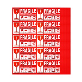 Luggage Tag Seals, Handling Caution Stickers, 200 Pieces, Crack Seal for Fragile Objects, Signs, Packaging Labels, Waterproof, 3.5 x 2.0 inches (9 x 5 cm)