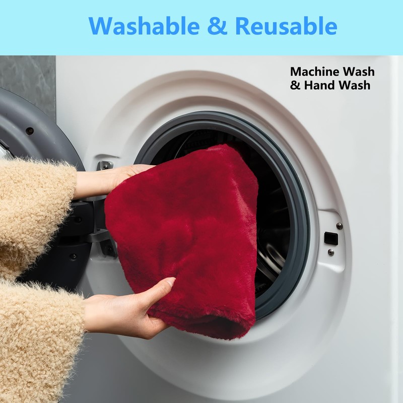 Comfortable Soft Plush Toilet Lid Cover for Bathroom, Machine Washable