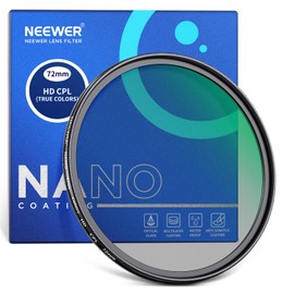 NEEWER 72mm True Colors Polarizer Filter HD Optical Glass Double Sided 30 Layer Nano Coatings Circular Polarizing Filter(CPL) Aluminum Frame/Water Repellent/Scratch Resistant/Anti Fingerprint