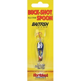 Northland Tackle Buck-Shot Flutter Spoon, 1/8 oz, Silver Shiner