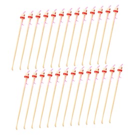 SAFIGLE 100Pcs Bamboo Ear Wax Removal Tools Convenient Ear Picks with Hanging Rope for Daily Use Random Color