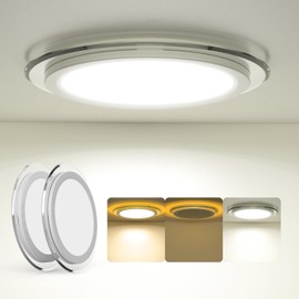 Aphyni 2Pack 14.2inch LED Ceiling Light Fixture with Planetary Ring Night Light, Remote/Wall Switch/Smart App Control, 3200LM 3000K-6500K Dimmable Flush Mount Ceiling Light for Living Room Bedroom (2)