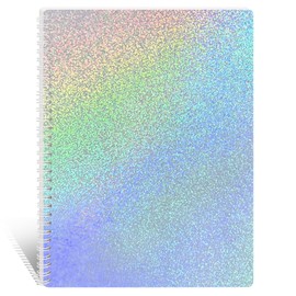 DHATMYC Large Reusable Sticker Book Collecting Album 8.5 x 11 Inch Sticker Storage Organizer Book with 40 Sheets Full Size Blank Release Paper, Holographic Cover Sticker Keeper Collection Notebook