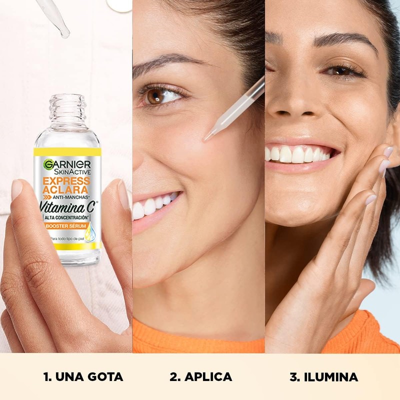 Garnier Express Aclara Sérum Anti-Manchas Concentrado con Vitamina C, 30