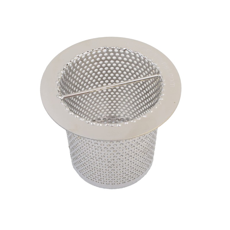4" Commercial Floor Drain Strainer, 4" Tall, Perforated Stainless Steel