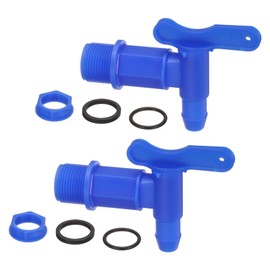 PATIKIL 3/4" NPT Plastic Spigot Faucet, 2 Pack Barrel Faucet Durable Polyethylene Material Replacement Water Spigot with EPDM Gasket, Blue