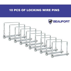10pcs Square PTO Pin - 1/4 Pin Inch Hitch Pin - Shaft Locking Pin - Safety Coupler Pin - Wire Lock Pin - Safety Coupler Pin - 1/4" x 2-3/4" for PTO, Farm, Lawn, Hitches, and Garden - BEAU-5050