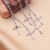 UEUC Silver Cross Necklaces for Women, Birth Stones Religious Faith