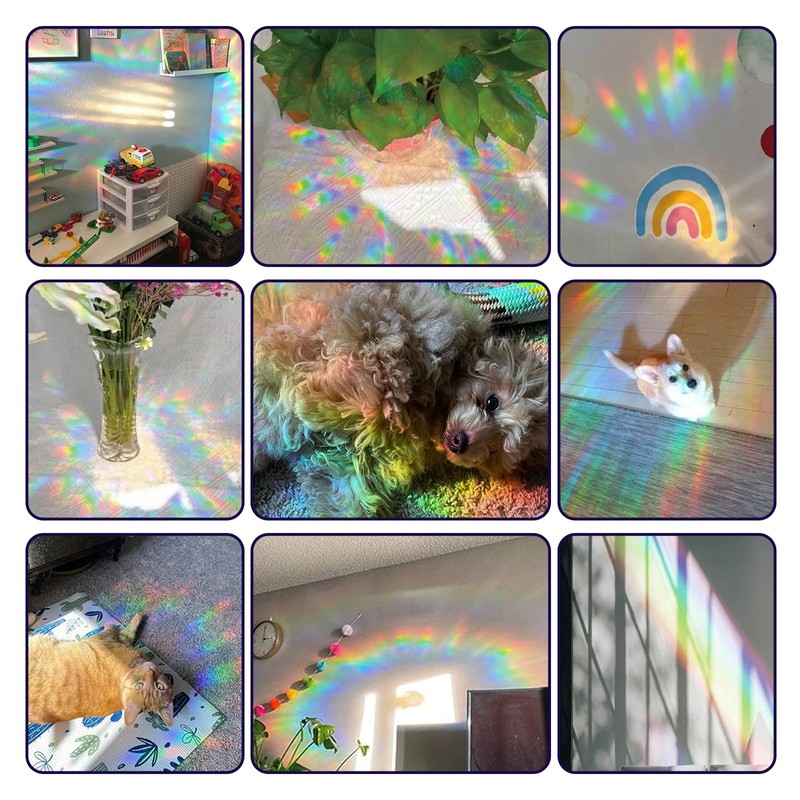 39 Pieces Prism Window Stickers - Suncatcher Stickers for Windows,