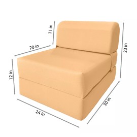 Danfuton Sleeper Chair Folding Foam Beds, Convertible Sofa Mattress 6 x24x70 Peach