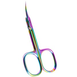 ANRUI Cuticle Scissors Extra Fine Curved Blade, Professional Manicure Scissors, Multi-purpose Stainless Steel Small Scissors With Pointed Tip Beauty Grooming Kit for Eyebrow, Eyelash, Dry Skin