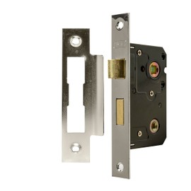 TSS Polished Chrome Bathroom Lock 3" (79mm) Bathroom Door Lock Mortice Lock, Supplied with Fixutres & Fittings