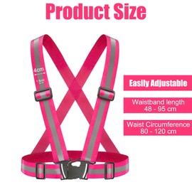 Pack of 2 Visibility Reflective Vest, High Visibility Vest for Children, Adults, Reflective Vest, Adjustable, Running Safety Vest, for Jogging, Hiking, Cycling, Adults and Teenagers