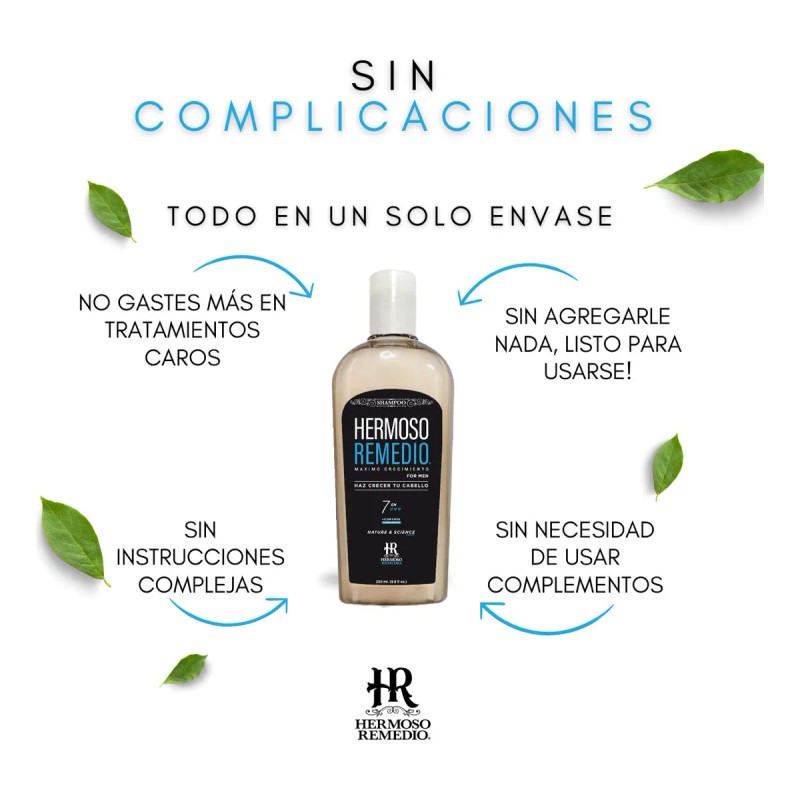 6 Shampoo Anticaida Crecimiento Caspa Reparador Hombre 7en1