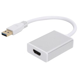 USB to High Definition Multimedia Interface Adapter with Drive Extend Display DeviceSilver Gray