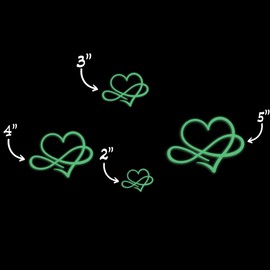 Cute Heart Love Symbol Style 55 Glow in The Dark Sticker Decal for Phone Tablet Laptop Car Truck Window | 2" Sticker | Orange