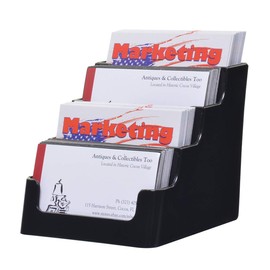Marketing Holders 4 Tier Business Card Display Acrylic Counter Doctors Office Card Organizer Space Saver Black