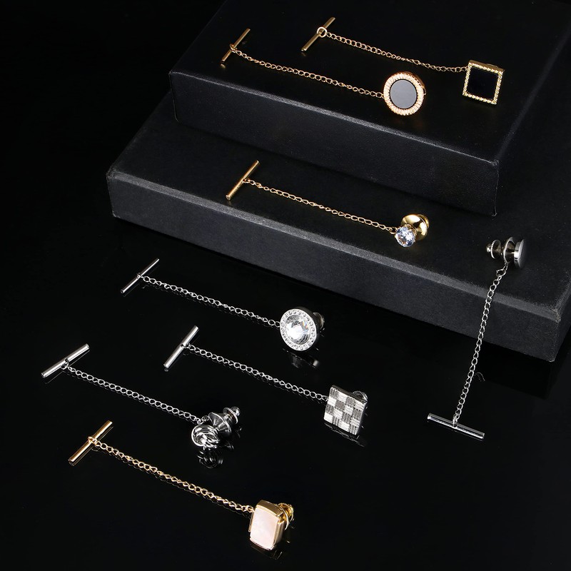 THUNARAZ 8 Pcs Tie Tacks for Men Tie Pins for