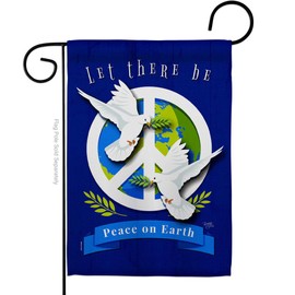 Breeze Decor Earth Peace on Garden Flag Expression Small Decorative Gift Yard House Banner Double-Sided Made in USA 13 X 18.5