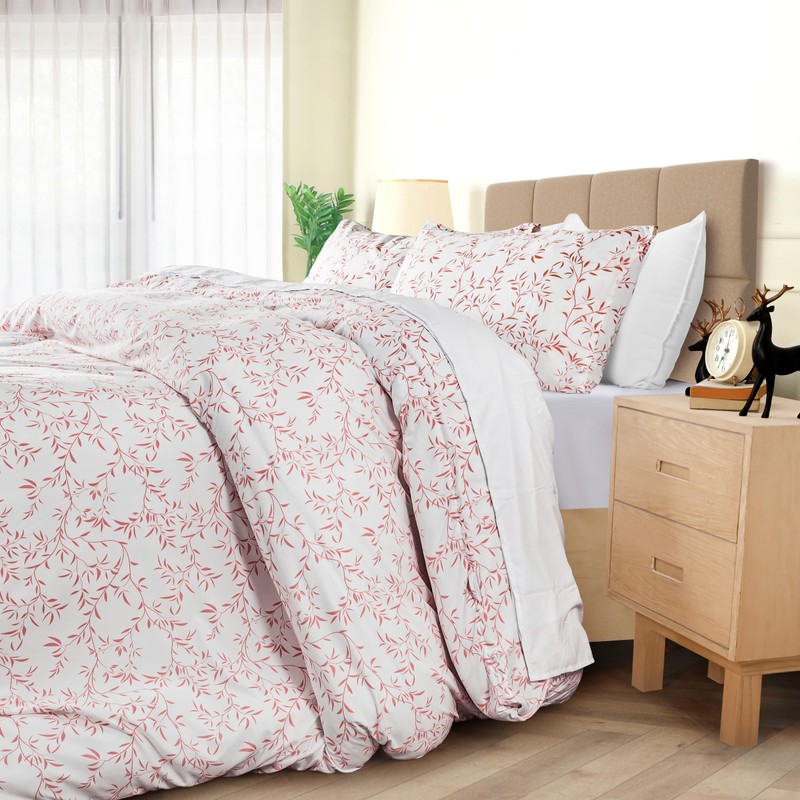 Utopia Bedding Utopia Bedding Double Vines Coral Print Duvet Cover