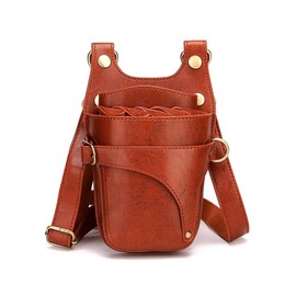 Scissors Pouch, Barber Case for Stylist, PU Leather Salon Barber Hairdressing Scissors Holster Hair Stylist Tools Bag Comb Shear Holster with Waist Shoulder Belt
